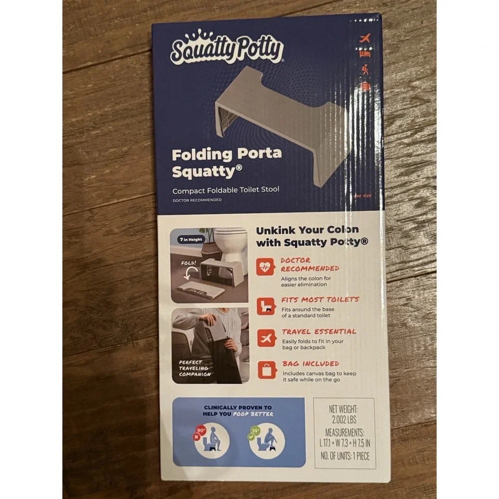 Squatty Potty Porta Travel Foldable Toilet Stool Bathroom 7